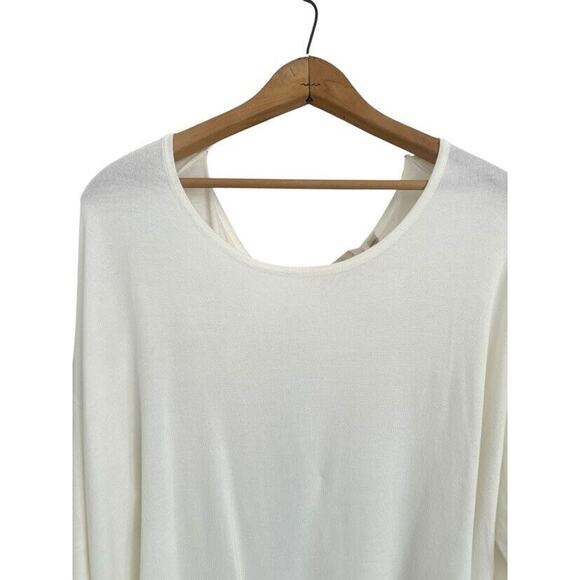 Soft Surroundings Margulies Sweater Womens 2X Exposed Back Zip Long Sleeve Cream - Picture 3 of 8